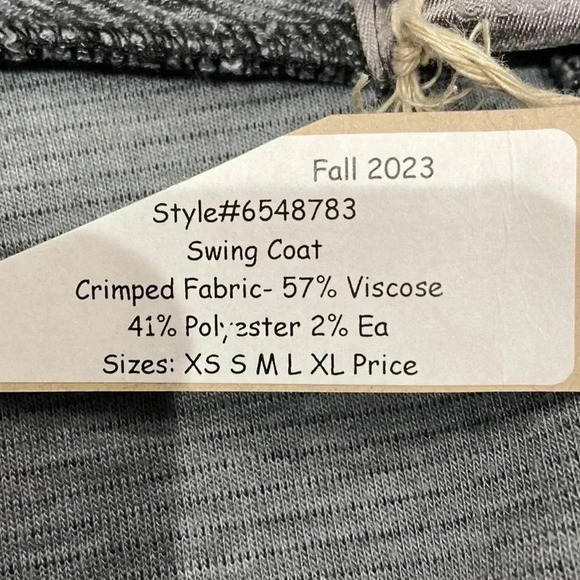 * NWOT* Cut • Loose | Crimped Fabric Swing Coat - Picture 8 of 10